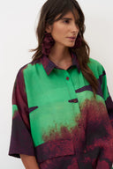 Bize Santorini Shirt In Raisin And Lime