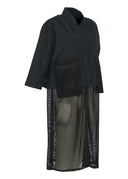 Kozan Cardigan Coat Black With Netting Detail