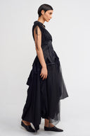 Nu Black Dress Satin/Organza Detail