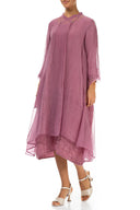 Grizas Long Silk Coat Dusky Pink
