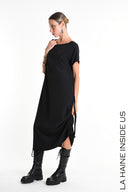 La Haine Black Dress with Side Ruching