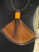 Christine Brampti necklace K2424 Net Rubber and Aluminium in Orange