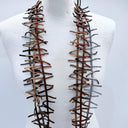 Jianhui Handpainted Leather Fir Necklace In Copper