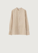 Rosso35 Long Sleeve Mandarin Collar Shirt In Camel