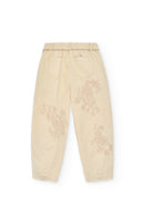 Psophia Sand Trousers With Embroidery Detail