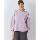 Yacco Maricard Cotton Jersey Blouse Sleeve Top In Lilac
