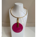 Sonata Short Necklace With Disc in Pink