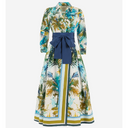Sara Roka Dress In Watercolour Palms