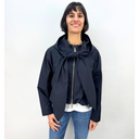 Marella Rising Hooded Short Rain Jacket In Navy