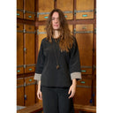 Henriette Steffensen Round Neck In Soft Black And Elephant