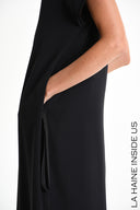 La Haine Black Dress with Side Ruching