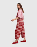 Alembika Checked Top in Pink/Red