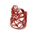 Christina Brampti Cord Short necklace With Aluminium Wire In Red