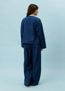 FRNCH Azure Denim Trousers in Leopard Print
