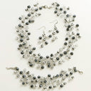 Lotusfeet Wire Work Crystal Bead Choker In Black And White