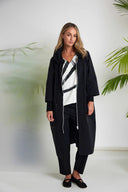 Naya Hooded Coat With D Ring Pockets In Black