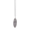 Branch Small Oval Grey Pendant on Silver Chain