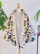 EDL Bol Suzani Bolero Jacket In Kakhi Multi