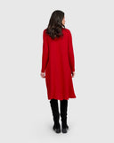 Alembika Red High Neck Jersey Dress