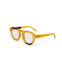 OKKIA Zeno Round Reading Glasses In Yellow Havana