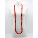 Jianhui Necklace Long Red/Black Squares