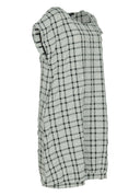 Kozan White Short Sleeve Dress With Black Check