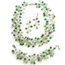 Lotusfeet Wire Work Crystal Bead Choker In Green