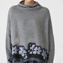 Bize Emmanuelle Sweater Grey with Taffeta Flower Hem