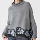 Bize Emmanuelle Sweater Grey with Taffeta Flower Hem