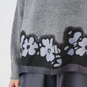 Bize Emmanuelle Sweater Grey with Taffeta Flower Hem
