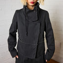 Lurdes Bergada Canvas Jacket With Fleece Lining In Grey