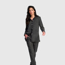 Alembika Soft Relaxed Shirt With Velvet Detail In Grey