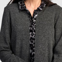 Alembika Soft Relaxed Shirt With Velvet Detail In Grey