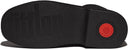 Fitflop F-Luma Black Stretch Suede Dem-Wedge Mid-Calf Boots