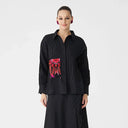 Bize Mellody Shirt Pinstripe with Print Pocket and Back Panel