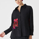 Bize Mellody Shirt Pinstripe with Print Pocket and Back Panel