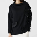 Bize Kariko Knit Top With Taffeta Swirls
