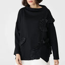 Bize Kariko Knit Top With Taffeta Swirls