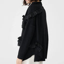 Bize Kariko Knit Top With Taffeta Swirls