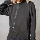 Lurdes Bergada Cardigan In Grey With Asymmetric Zip