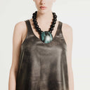 Katerina Vassou Industrial Bead Necklace In Petrol