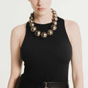 Katerina Vassou Spire Bead Necklace In Brown