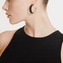 Katerina Vassou Spire Hoop Earrings In Petrol
