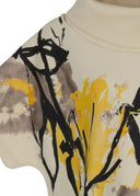 Kozan Suki Short Sleeved Top With Cowl Neck In Limoncello Print