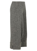 Kozan Ruby Wide Leg Cropped Trousers In Grey Herringbone