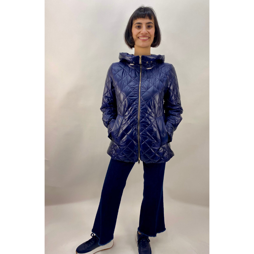 Marella Arold Navy Quilted Jacket - Brenda Muir Ladieswear