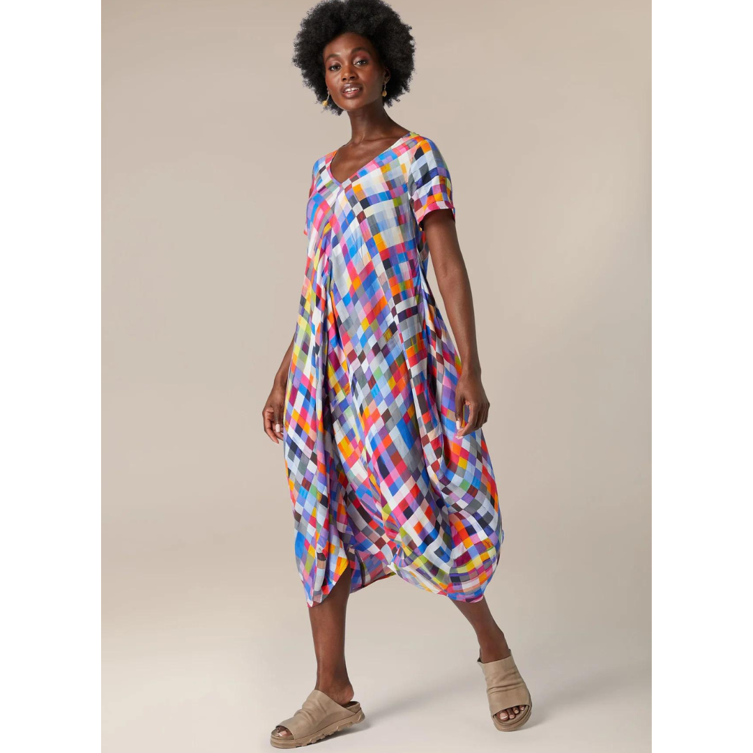 Sahara Pixelated Multi Square Dress - Brenda Muir Ladieswear